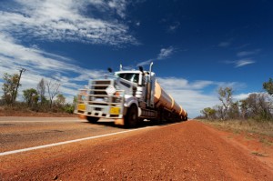 Vehicle Tracking - Image showing road train in motion